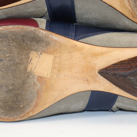 TCHES Colorblock Leather & Suede Booties – Women’s Size 8 – Made in Brazil - Picture 6 of 6